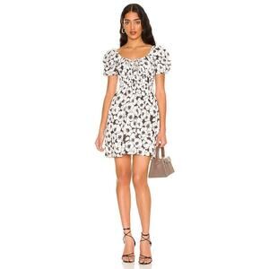 Faithful The Brand Calabria Mini Linen Vimara Floral Dress Milkmaid Y2K Sz 6